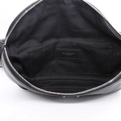 YVES SAINT LAURENT Classic Black Leather Monogram Women Belt Bag